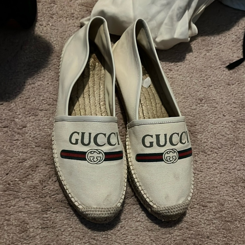 Gucci White Espadrilles with Logo